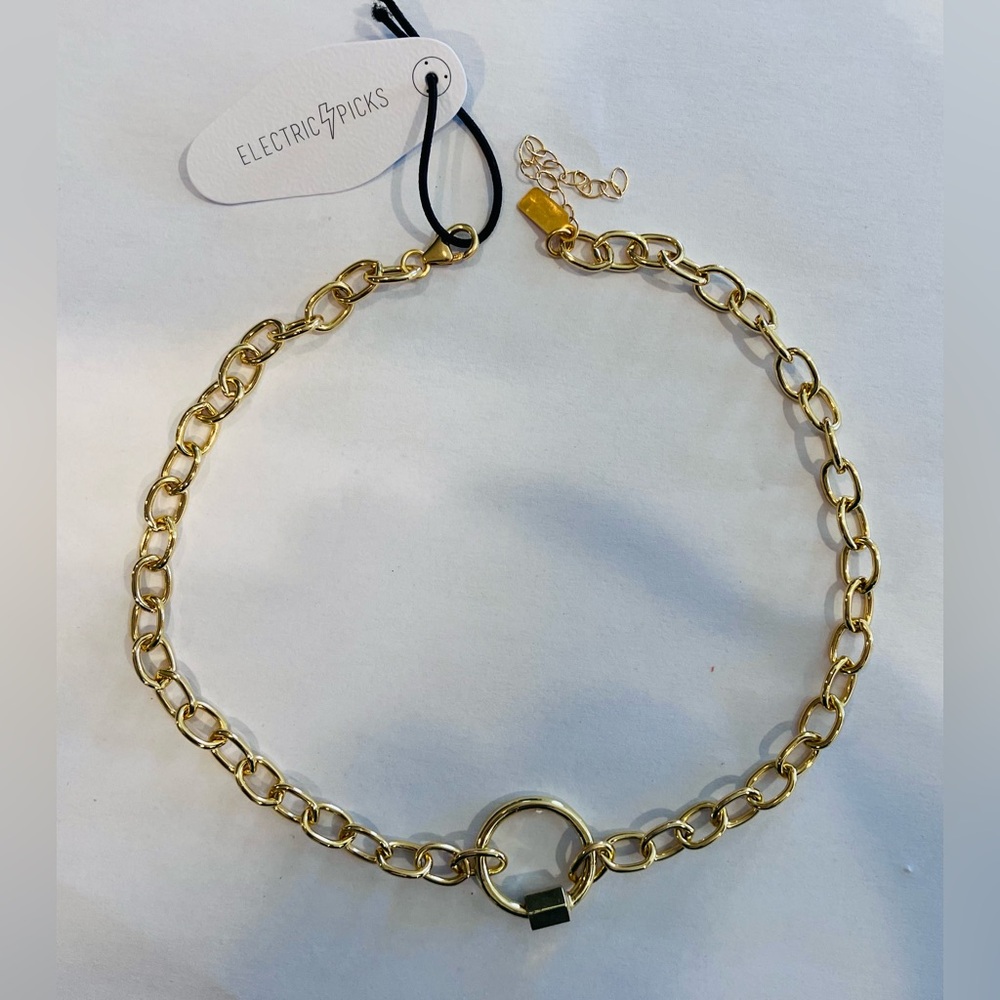 Electric Picks Gold Chain Necklace with Charm